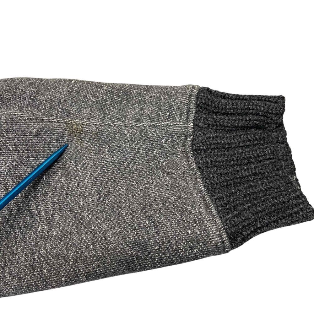 Athleta Womens Size L Gray Crew Neck Sweater Long Sleeve High Low Hem Cable Knit - Picture 6 of 8